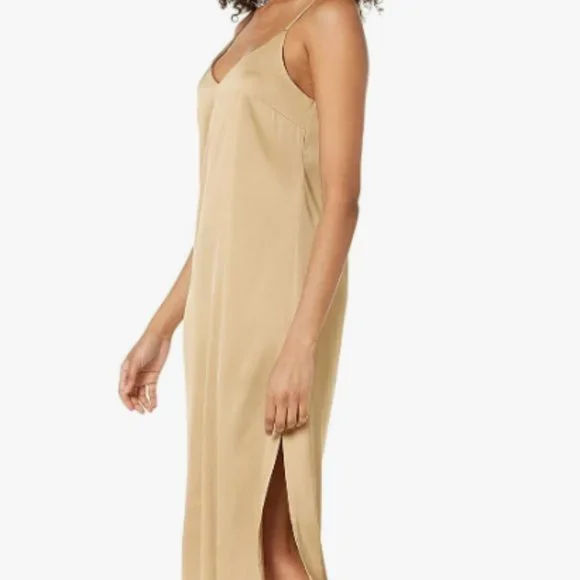 The Drop Women's Ana Silky V-Neck Midi Slip Dress - Picture 3 of 6